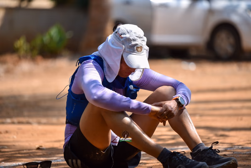 Ashwini Ganapathi, holder of India's women's backyard ultra record — 28 yards, 187.6 km